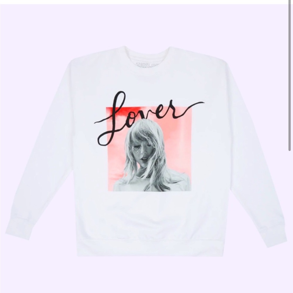 NWOT Taylor Swift Official Lover White Sweatshirt Sz M